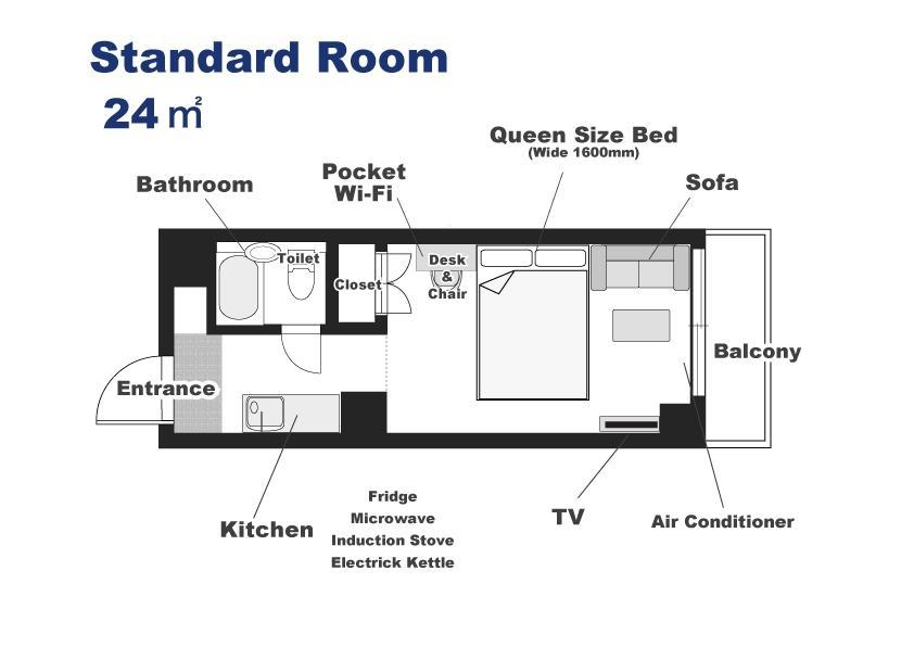 קיוטו Ookini Hotels Karasuma Gojo Apartment חדר תמונה